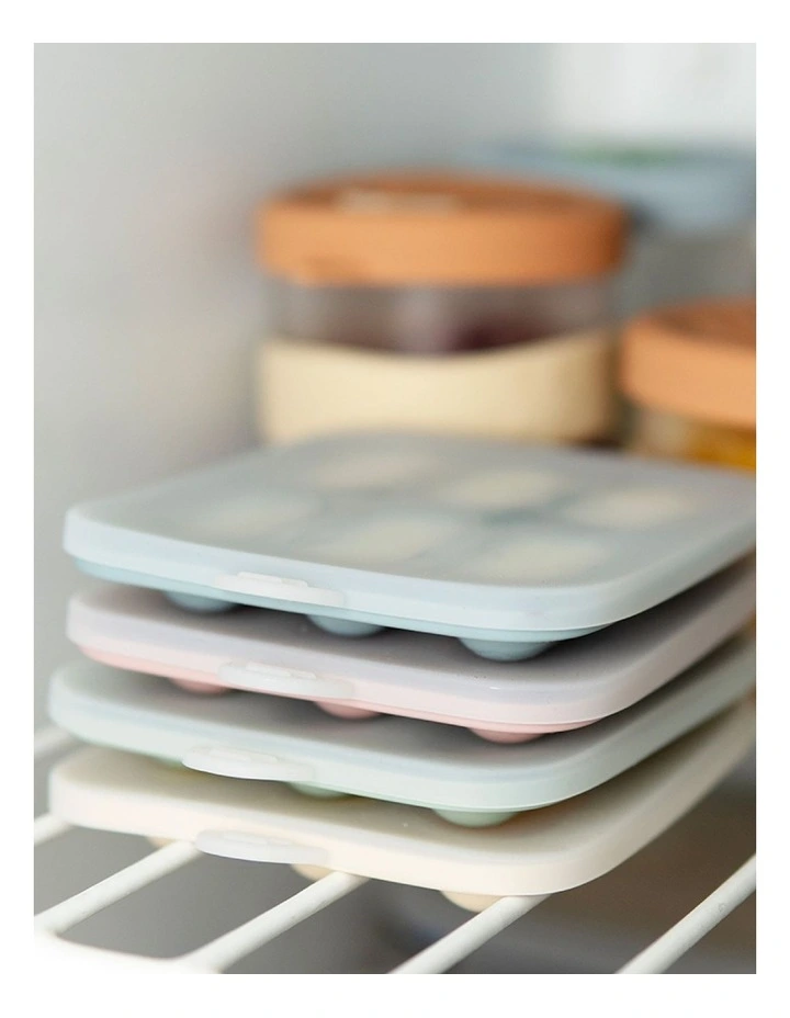 Silicone Baby Fresh Food Feeder + Nibble Tray + Replacement Net Bundle of 2 Pack in Cerulean Sage and Sand image 7