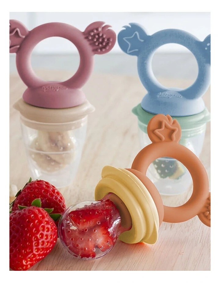 Silicone Baby Fresh Food Feeder   Nibble Tray   Replacement Net Bundle of 2 Pack in Dusty Rose/Sand image 6