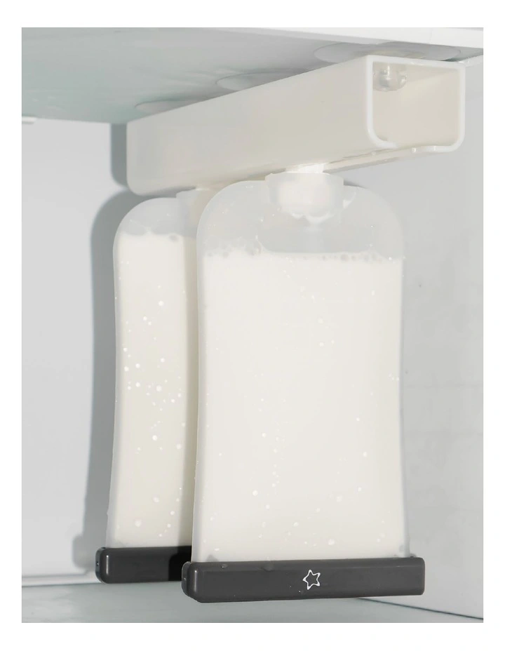 Reusable Silicone Breast Milk and Food Pouches 180ml of 10 Pack in Transparent image 3