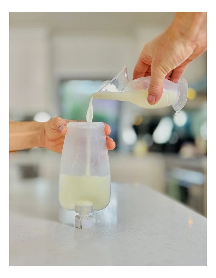 Reusable Silicone Breast Milk and Food Pouches 180ml of 10 Pack in Transparent image 7