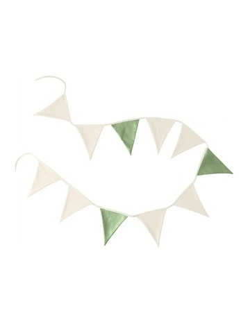 Garland Bunting Flags in Beige/Sage
