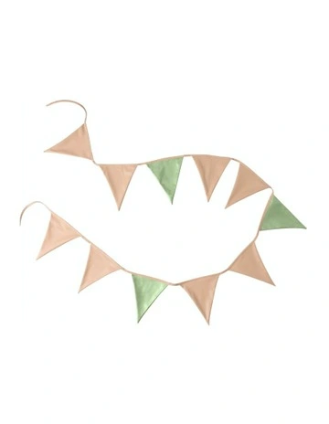 Garland Bunting Flags in Peach/Sage