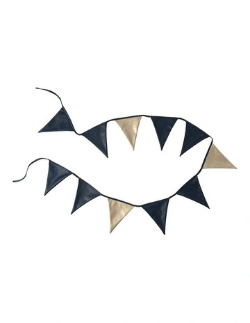 Garland Bunting Flags in Navy & Gold