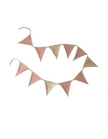 Garland Bunting Flags in Pink & Gold