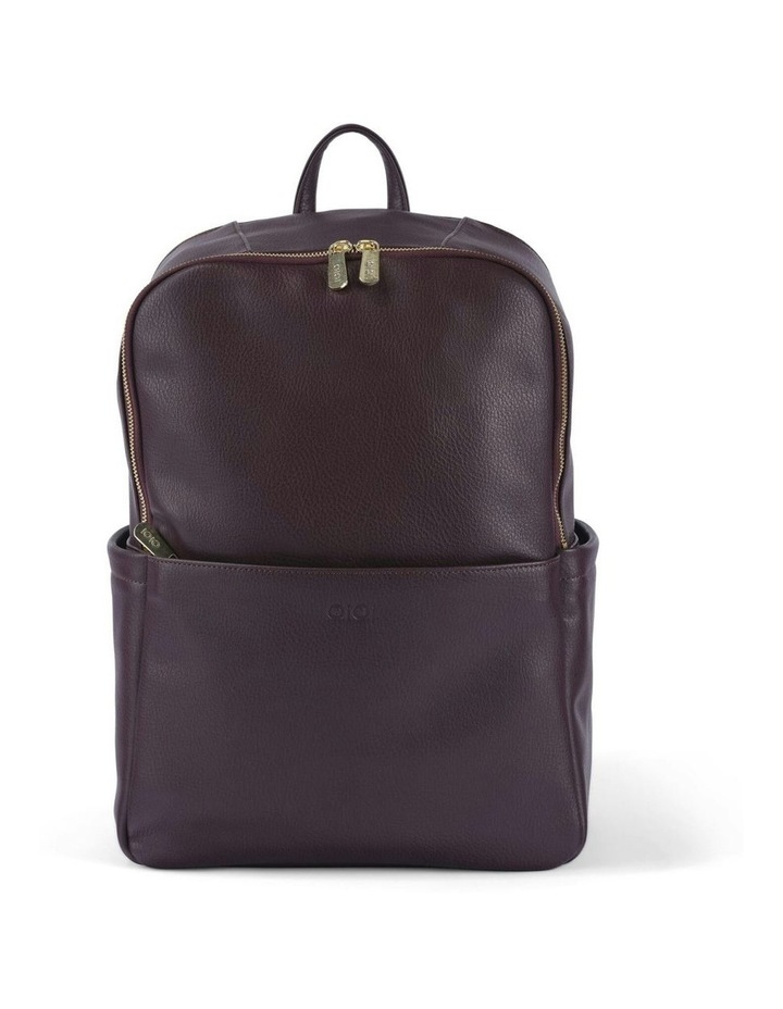 Multitasker Vegan Leather Nappy Backpack in Mulberry Purple