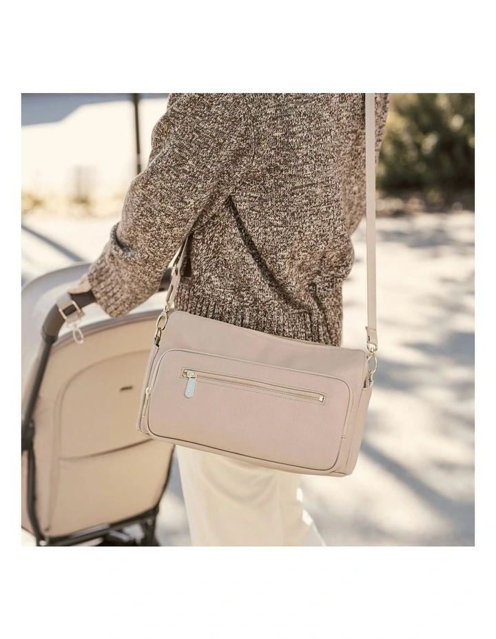 Multitasker Vegan Leather Pram Caddy in Oat image 2