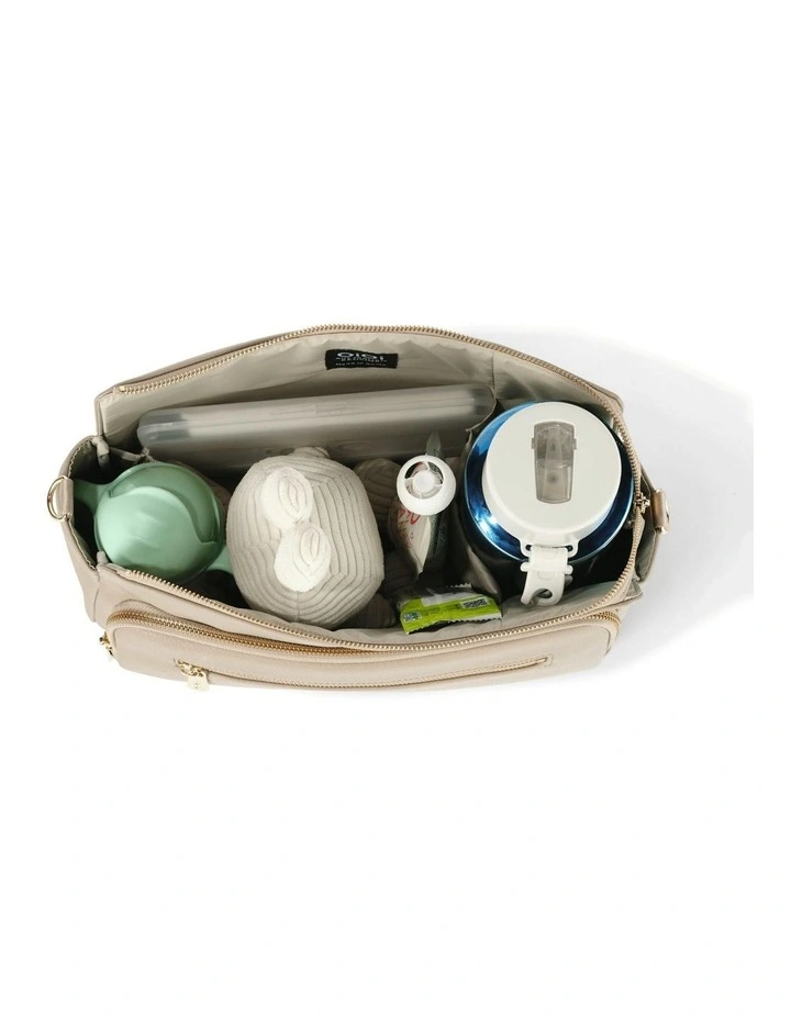 Multitasker Vegan Leather Pram Caddy in Oat image 5