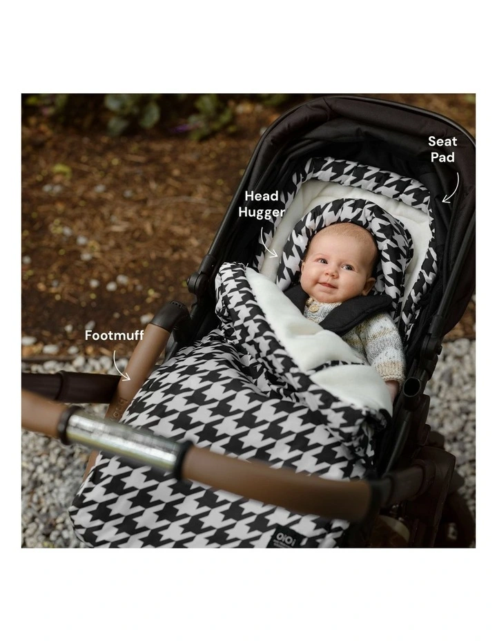 4-in-1 Convertible Footmuff in Houndstooth image 5