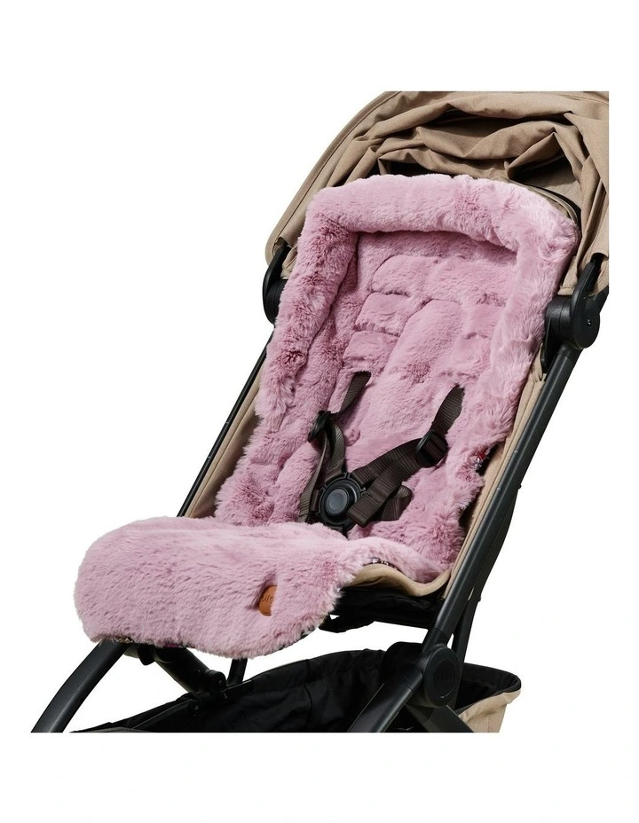 Reversible Daisy Faux Fur Pram Liner in Multi image 1