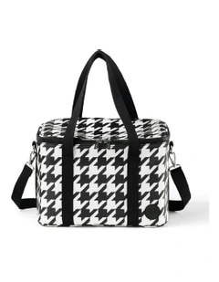 Maxi Insulated Picnic Bag/Pumping Bag Houndstooth in Black