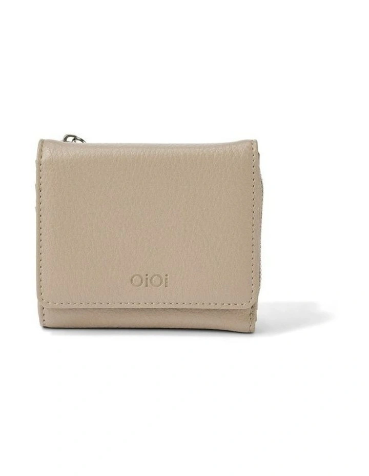 Trifold Vegan Leather Wallet in Oat image 1