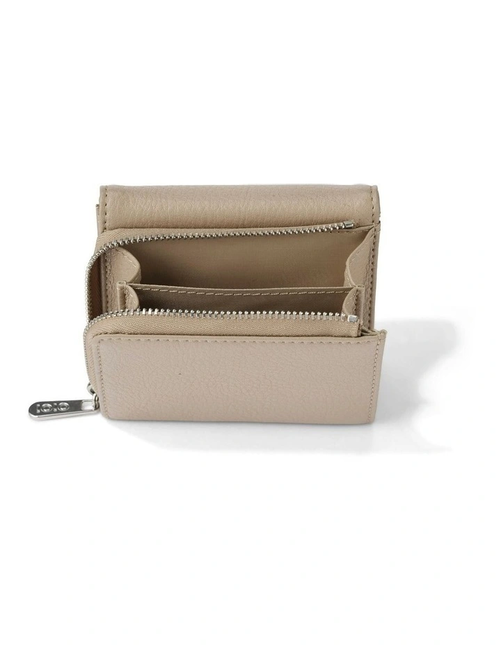 Trifold Vegan Leather Wallet in Oat image 3