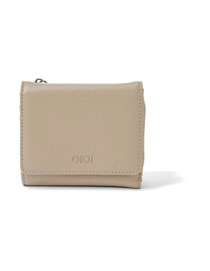Trifold Vegan Leather Wallet in Oat image 5