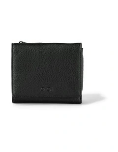 Vegan Leather Trifold Wallet in Black