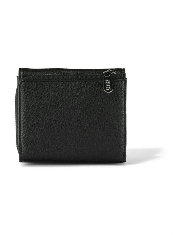Vegan Leather Trifold Wallet in Black image 6