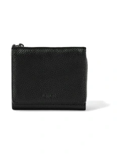 Trifold Genuine Leather Wallet in Jet Black