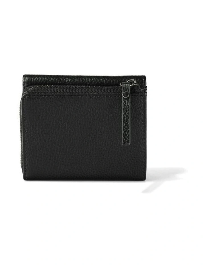 Trifold Genuine Leather Wallet in Jet Black image 2