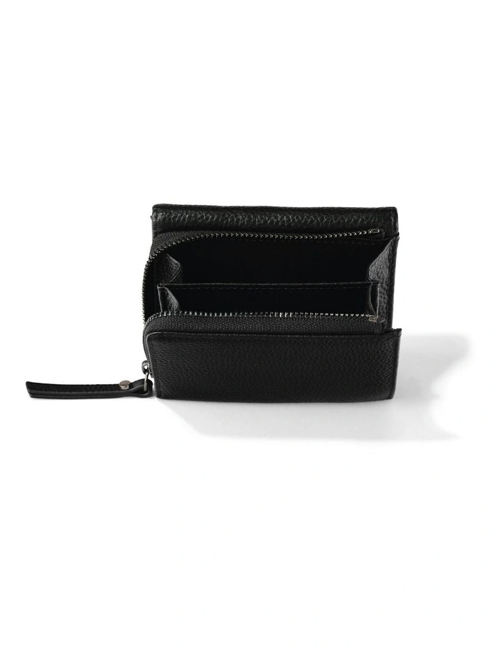 Trifold Genuine Leather Wallet in Jet Black image 3