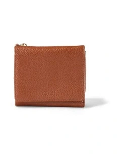 Genuine Leather Trifold Wallet in Terracotta