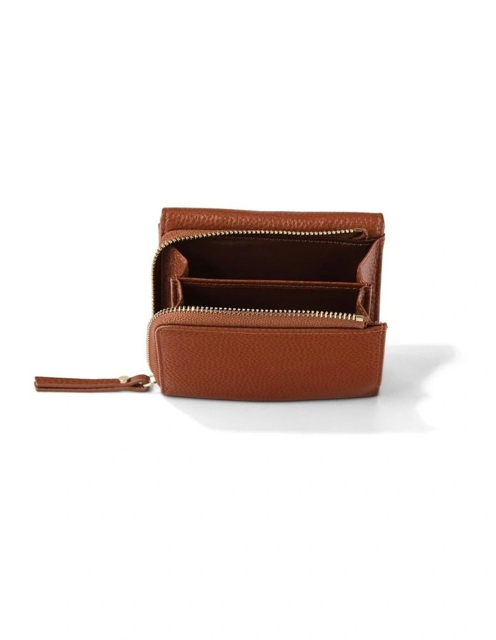 Genuine Leather Trifold Wallet in Terracotta image 7