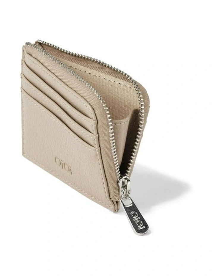 Card Wallet in Oat Vegan Leather image 3