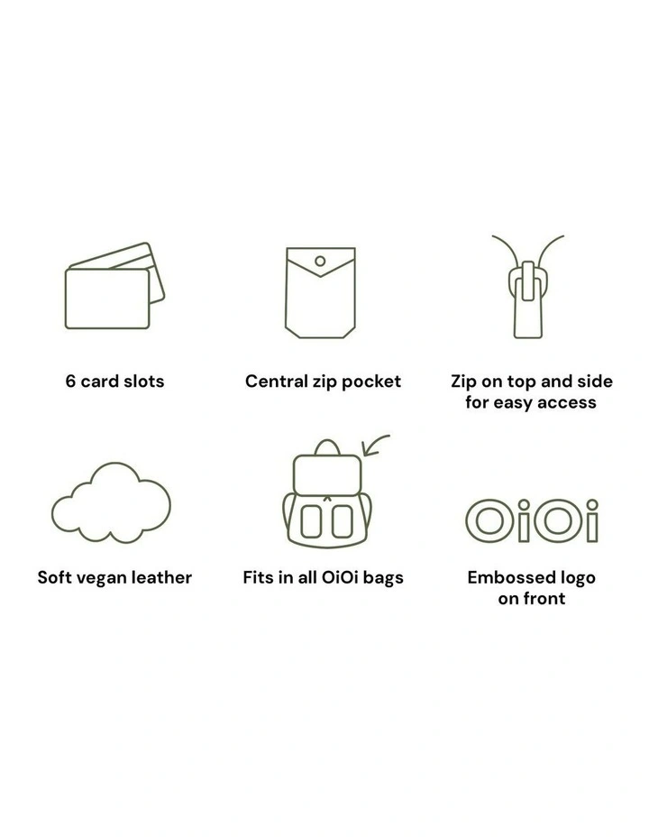 Card Wallet in Oat Vegan Leather image 7