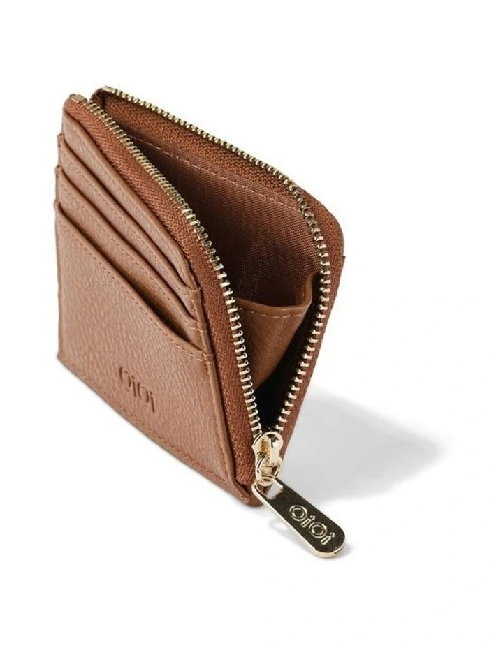 Card Wallet in Chestnut Vegan Leather image 3