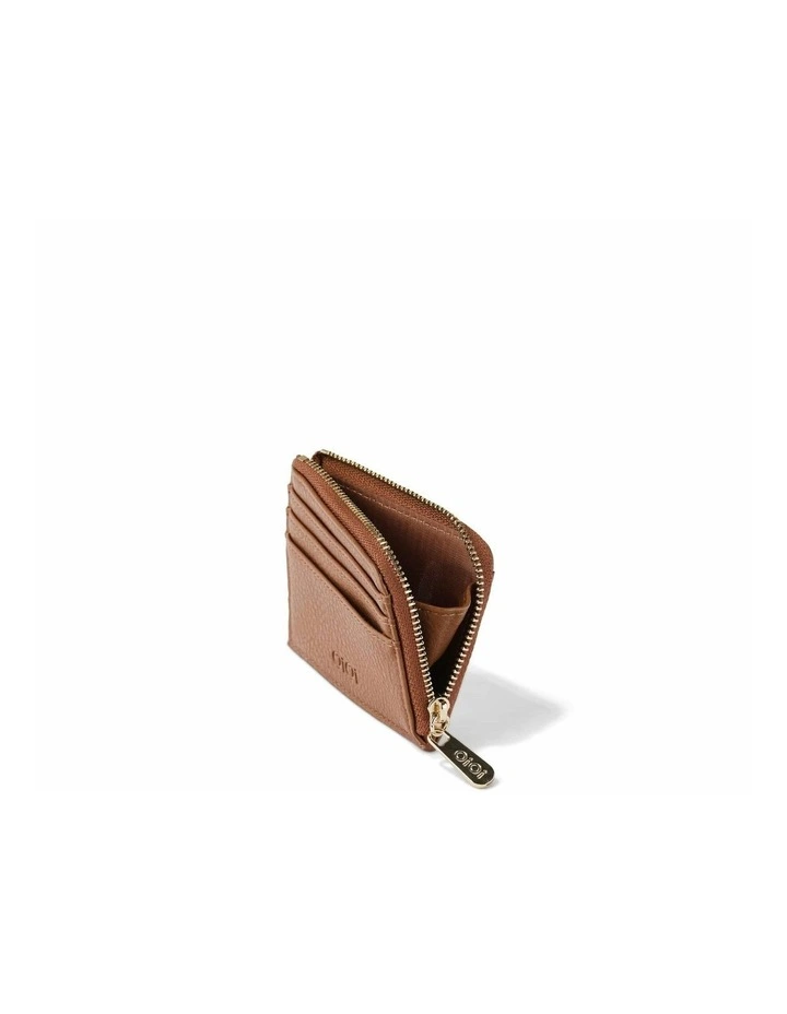 Card Wallet in Chestnut Vegan Leather image 6