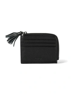 Card Wallet in Jet Black Genuine Leather