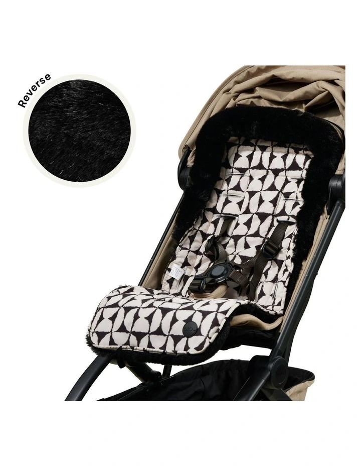 Reversible Faux Fur Pram Liner in Multi image 2
