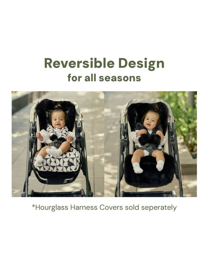 Reversible Faux Fur Pram Liner in Multi image 3