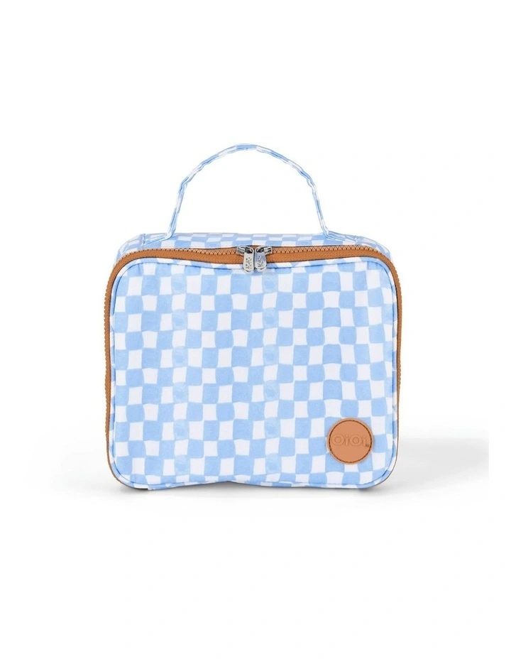 Mini Insulated Lunch Bag in Blue Check image 1