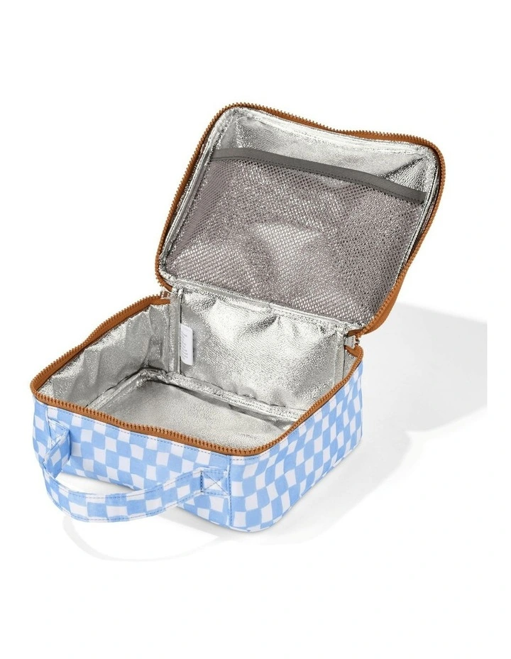 Mini Insulated Lunch Bag in Blue Check image 6