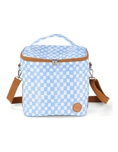 Midi Insulated Lunch Bag/Pumping Bag in Blue Check