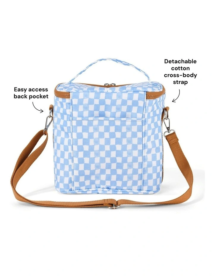 Midi Insulated Lunch Bag/Pumping Bag in Blue Check image 6