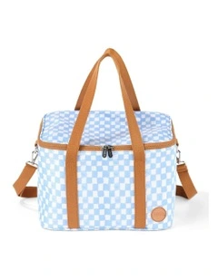 Maxi Insulated Picnic Bag/Pumping Bag in Blue Check