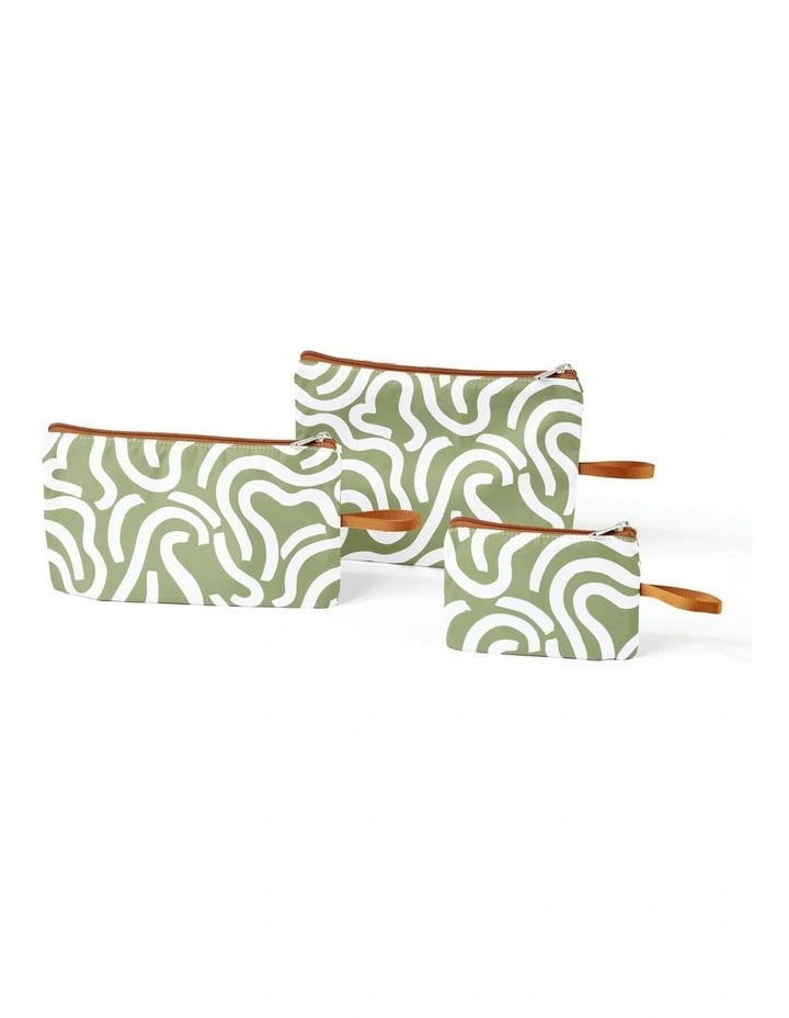 Packing Pouch Trio in Green Squiggle image 4
