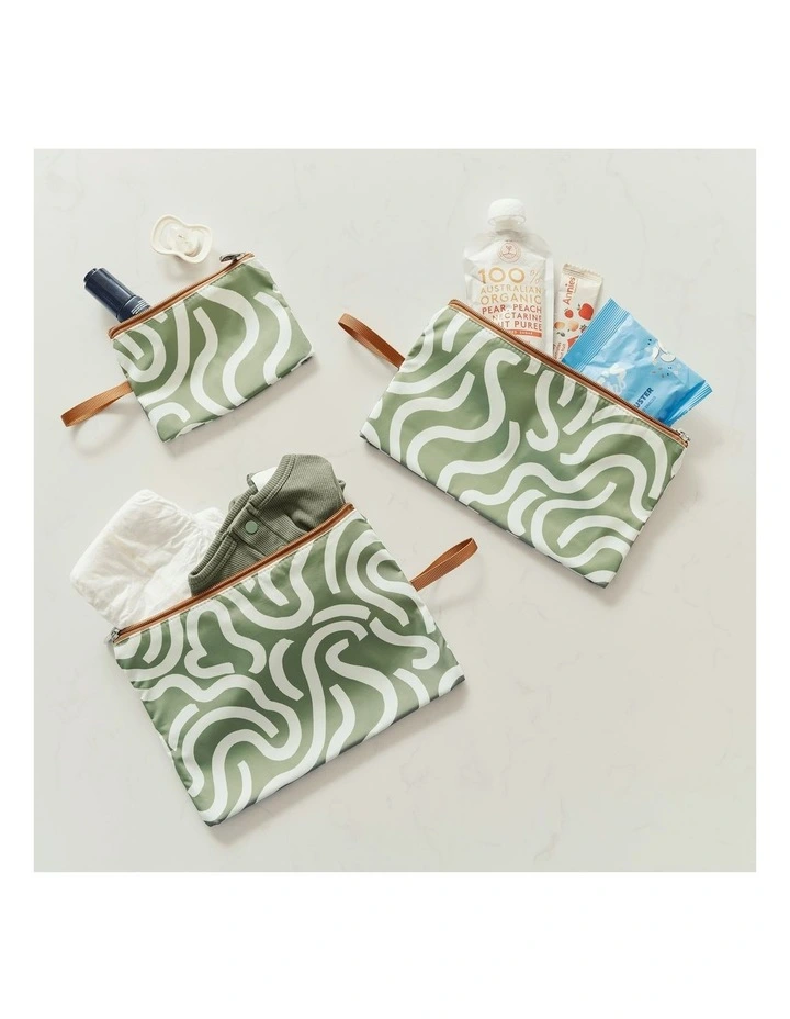 Packing Pouch Trio in Green Squiggle image 5