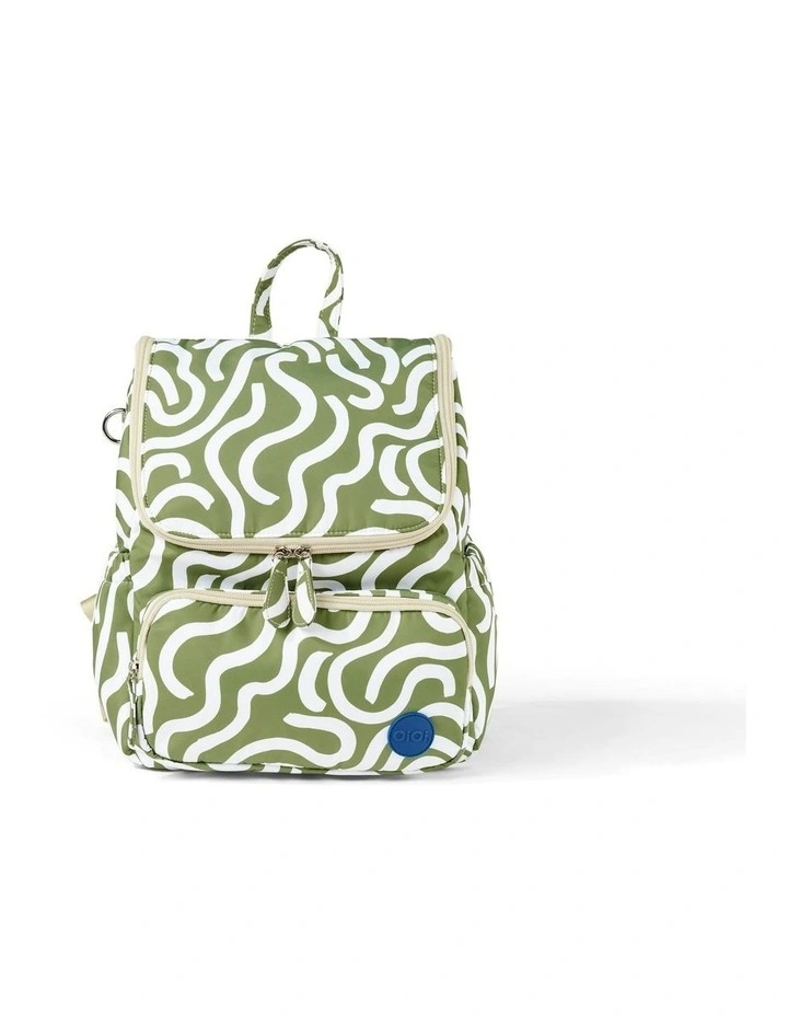 Signature Backpack in Green Squiggle image 1
