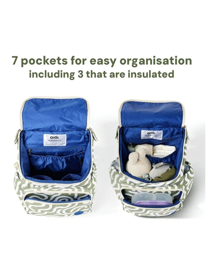 Signature Backpack in Green Squiggle image 2