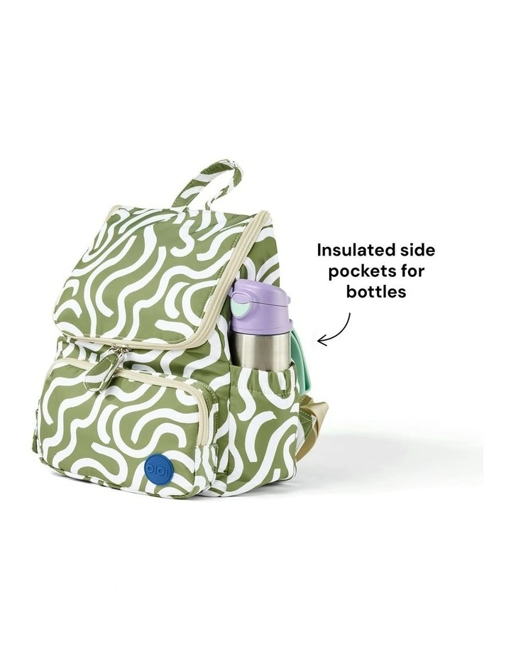 Signature Backpack in Green Squiggle image 3