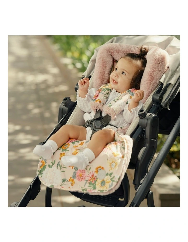 Reversible Faux Fur Pram Liner in Multi image 5