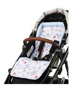 Reversible Mediterranean Pram Liner in Blue Check