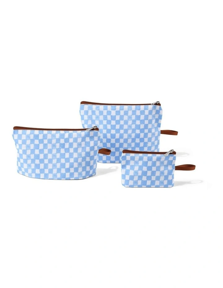 Packing Pouch Trio in Blue Check image 1