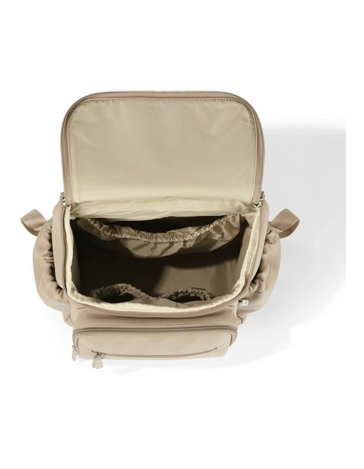 Signature Vegan Leather Mini Backpack 2.0 in Oat image 5