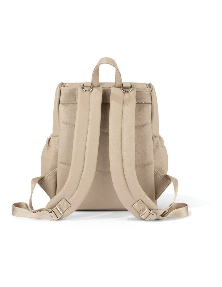 Signature Vegan Leather Mini Backpack 2.0 in Oat image 7