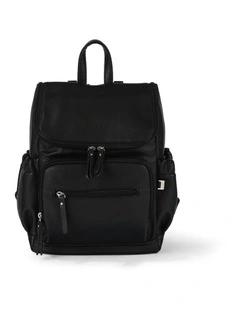 Signature Vegan Leather Mini Backpack in Black
