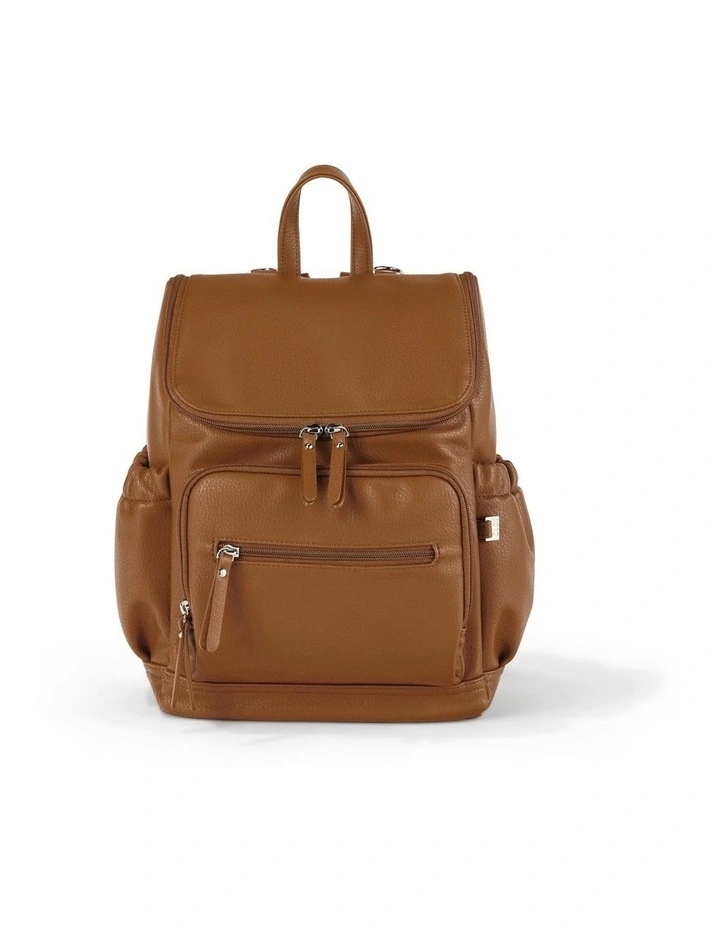 Signature Mini Backpack 2.0 in Chestnut Brown Vegan Leather image 1