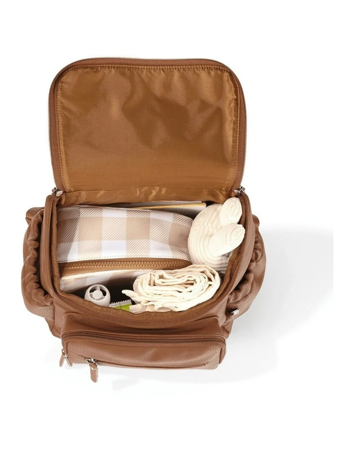 Signature Mini Backpack 2.0 in Chestnut Brown Vegan Leather image 4