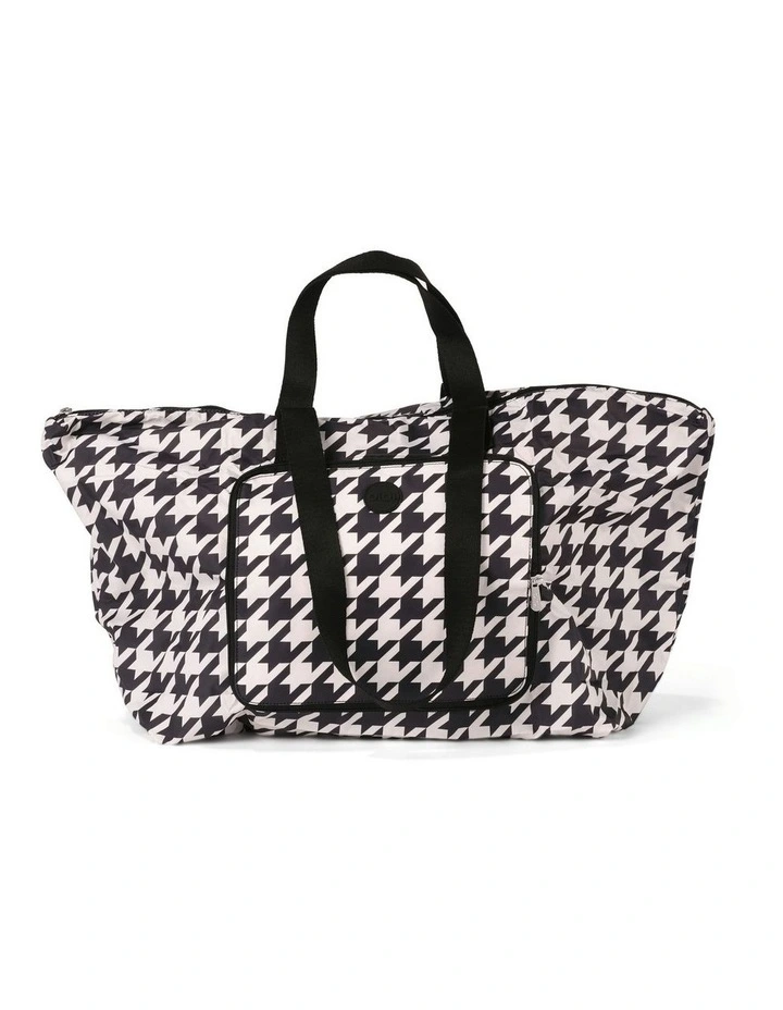 Fold-Up Tote Bag in Houndstooth image 1